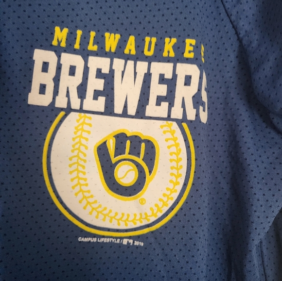 Majestic Blue Milwaukee Brewers Shirt - Picture 6 of 7